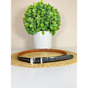 Lauren Ralph Lauren Women's MEDIUM Belt Italian‎ Leather Alligator Pattern Faux